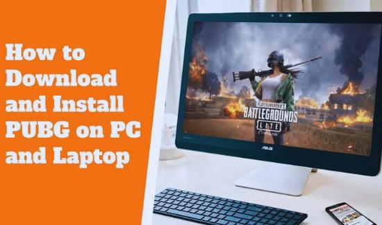 PUBG is running on pc and a text is written " How to download and install PUBG on PC and laptop". This picture is associated with the subheading which is " How to play PUBG on Laptop or PC"