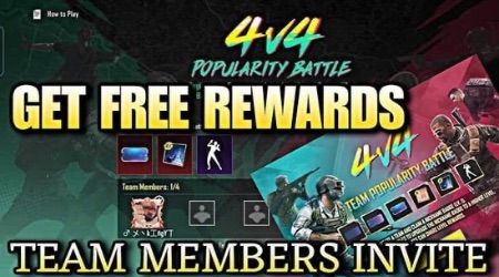 PUBG Mobile 4v4 Popularity Battle Event - Invite Team Members and Earn Free Rewards